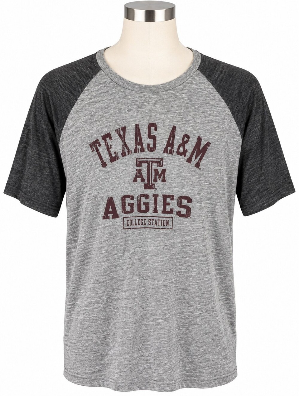 NWT Rivalry Threads Texas A&M Aggies Men 2XL Raglan T-Shirt Gray Short Sleeve